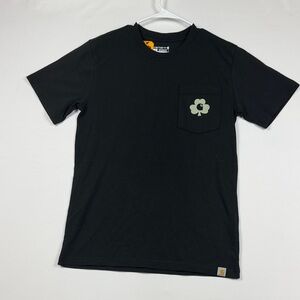 Carhartt Black Tee with Clover Pocket Mens Small